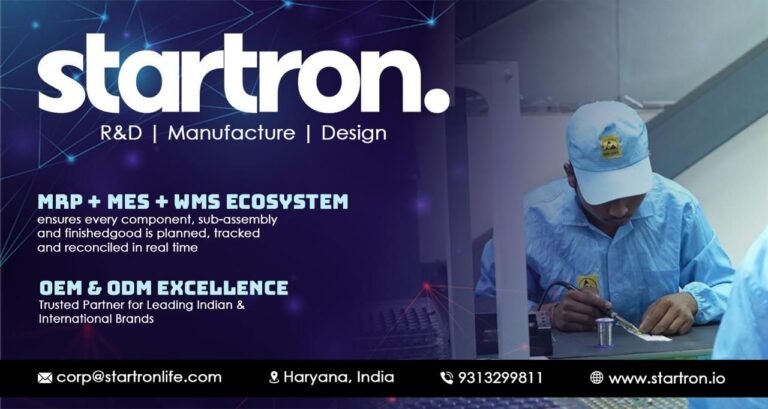 Startron electronics manufacturing company in India showcasing R&D design and production with MES and WMS ecosystem